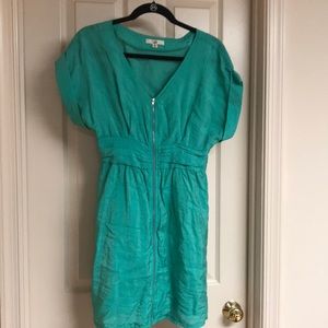 Adorable teal zipper sundress